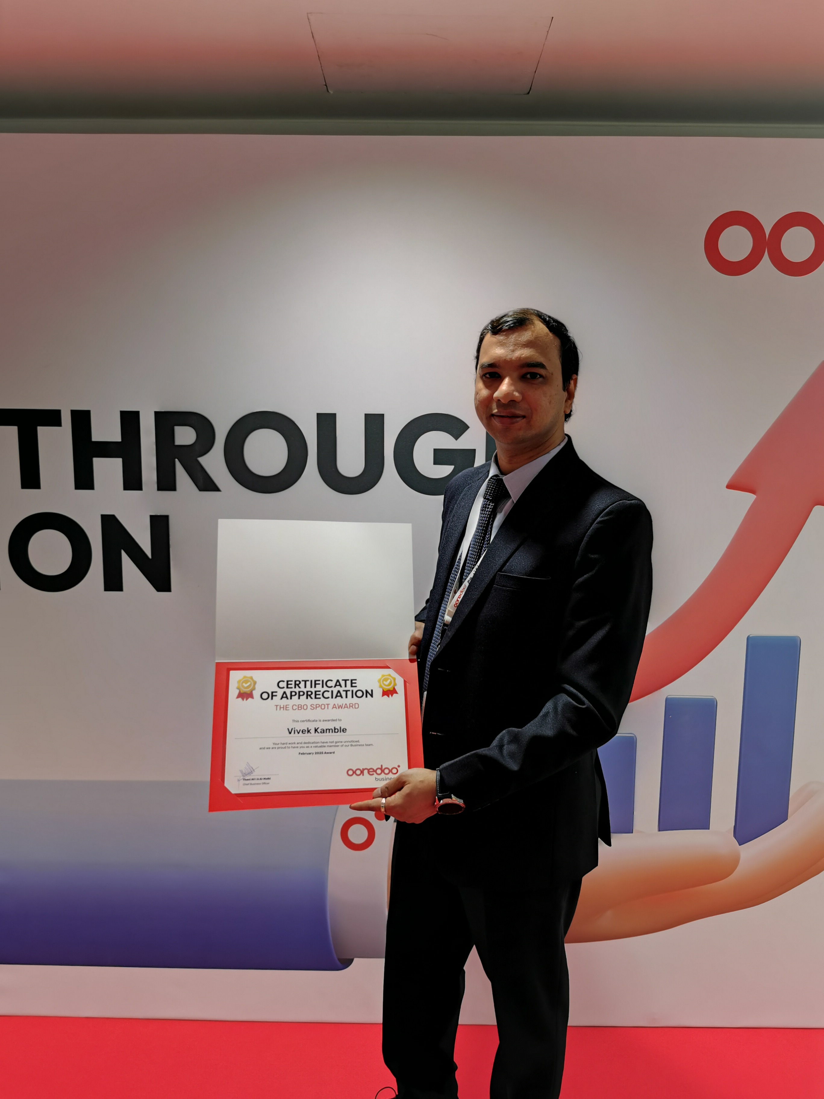 SPOT Award Certificate